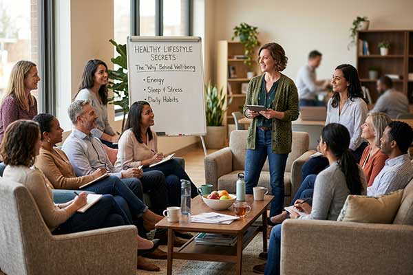 employees at wellness educational training